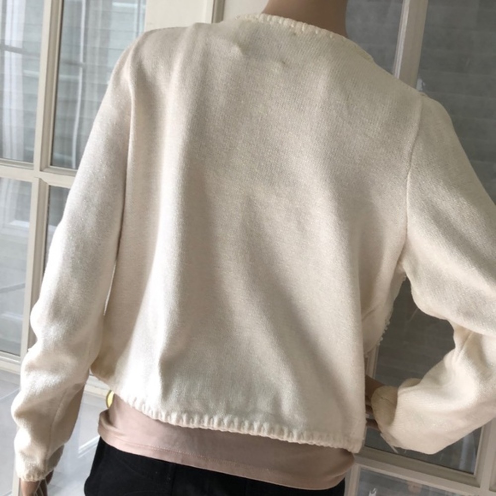 Michael Simon NY Vntg ivory embellished cardigan - Picture 3 of 8